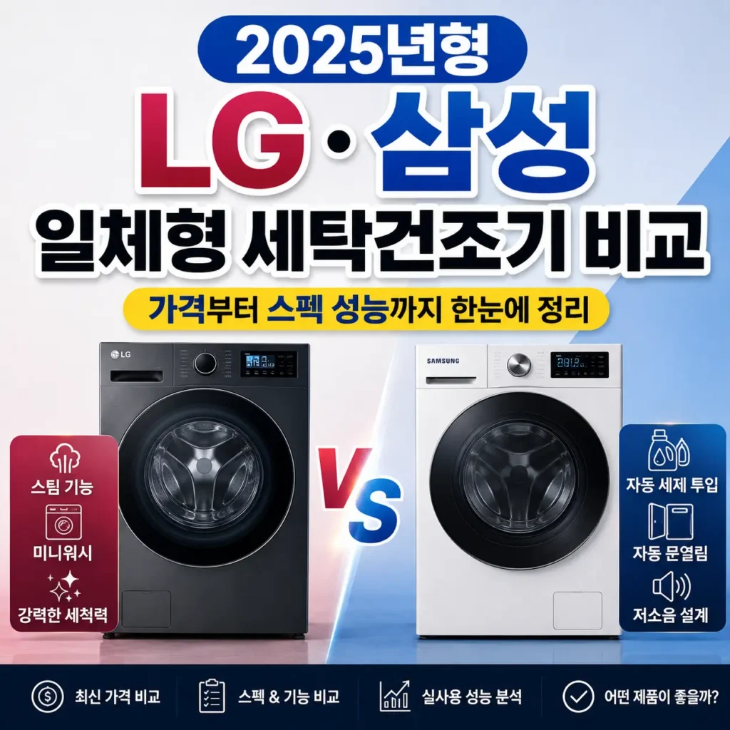 삼성 엘지 일체형 세탁건조기 비교