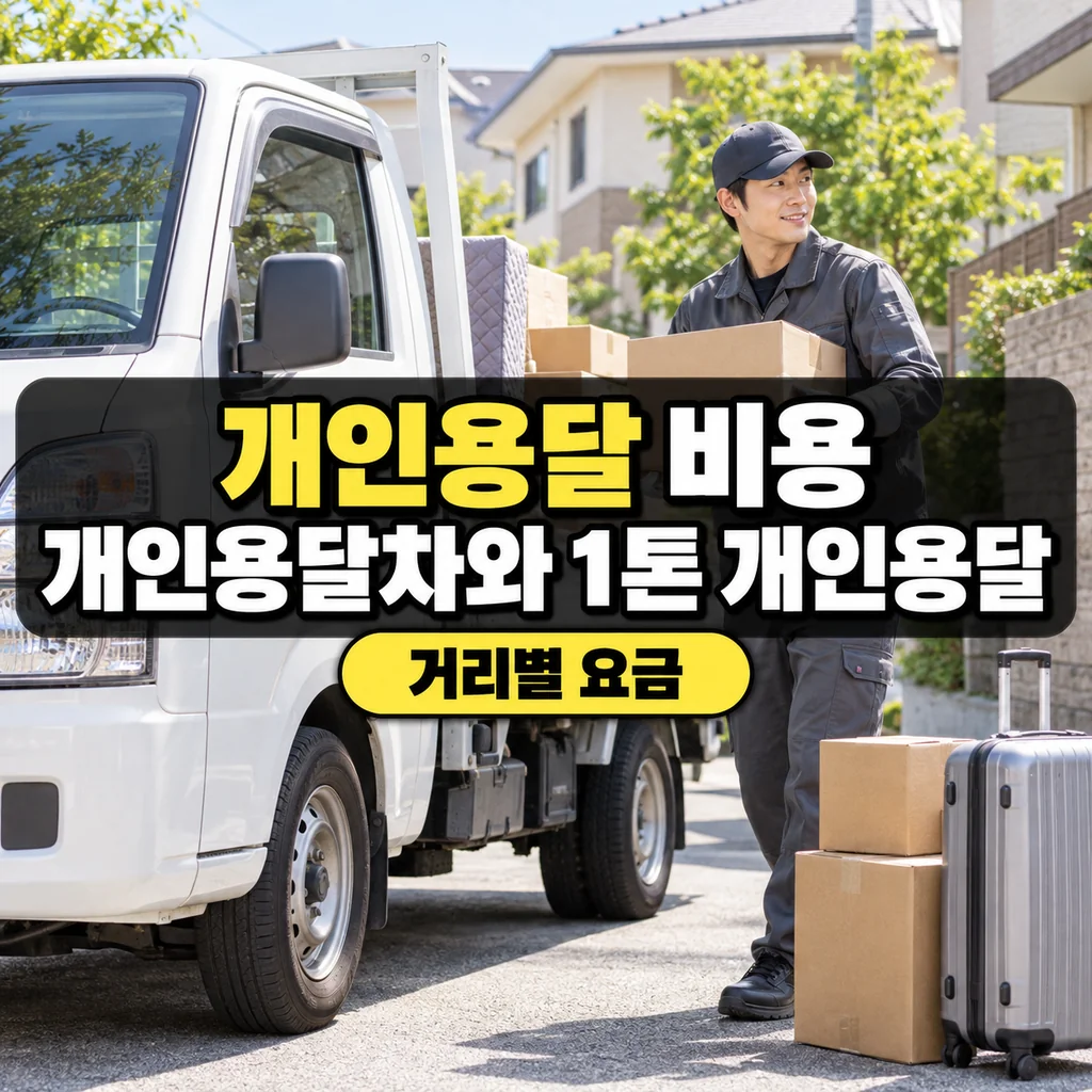 개인용달 비용, 개인용달차와 1톤 개인용달 거리별 요금