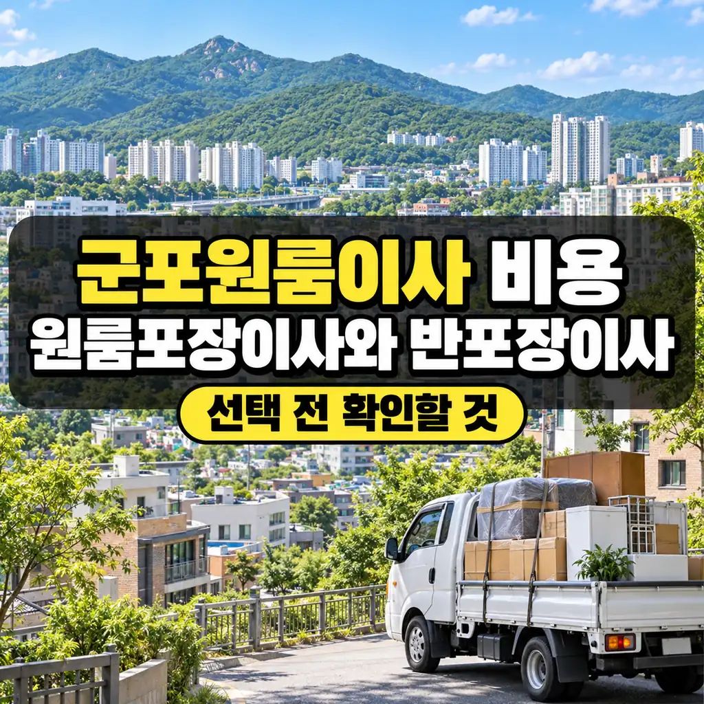 군포원룸이사 비용, 원룸포장이사와 반포장이사 선택 전 확인할 것