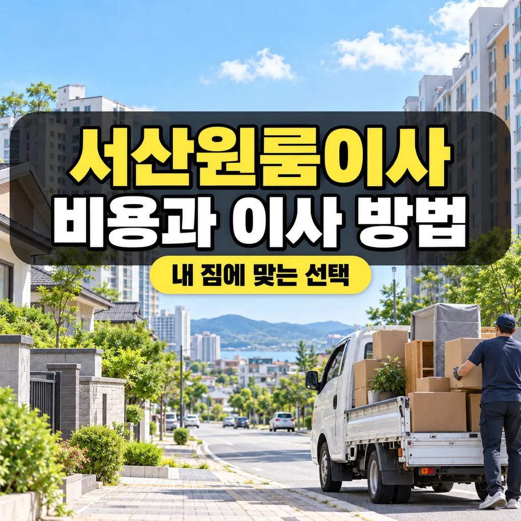서산원룸이사, 서산 원룸이사 비용과 서산 용달이사 선택 기준